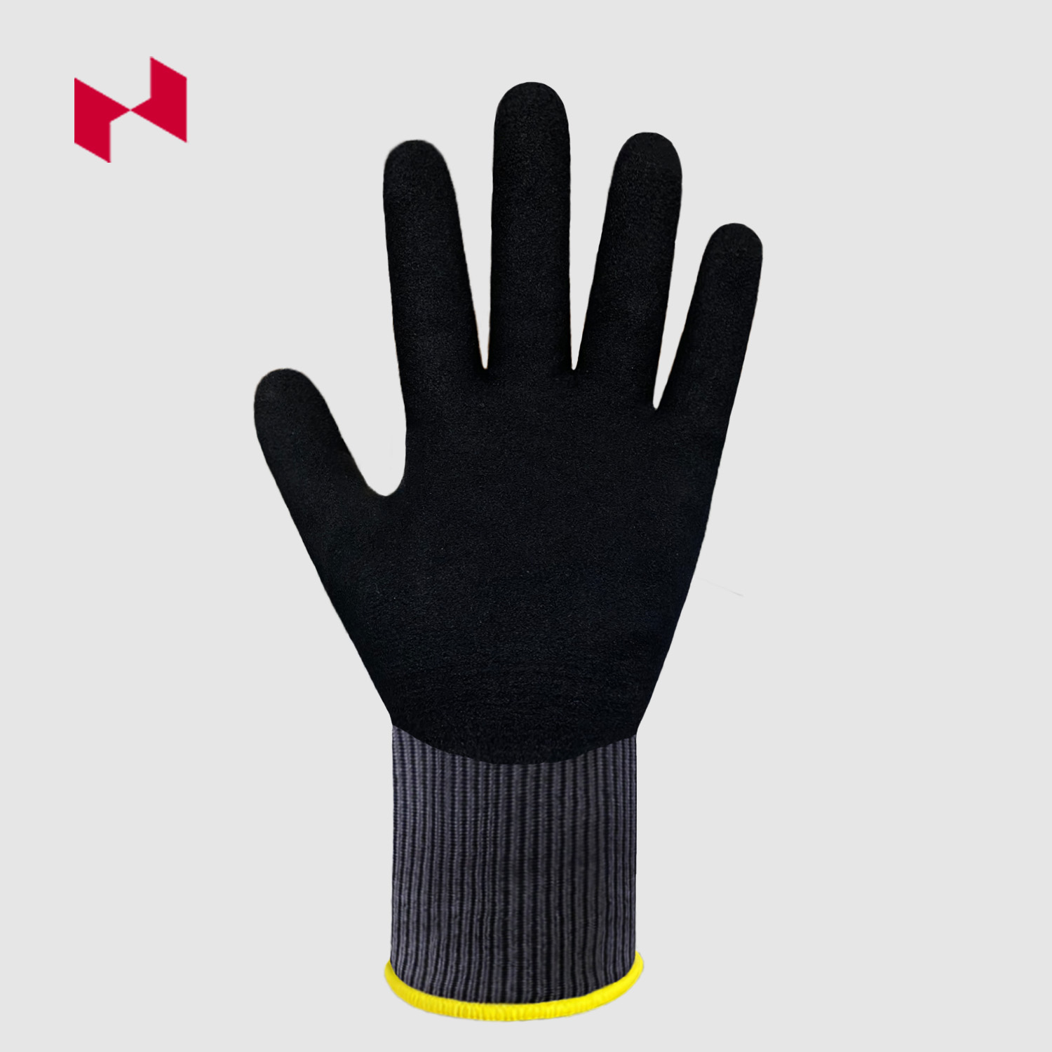 15G Nylon and Spandex Knitted With Nitrile Sandy Coated Glove - Image 2