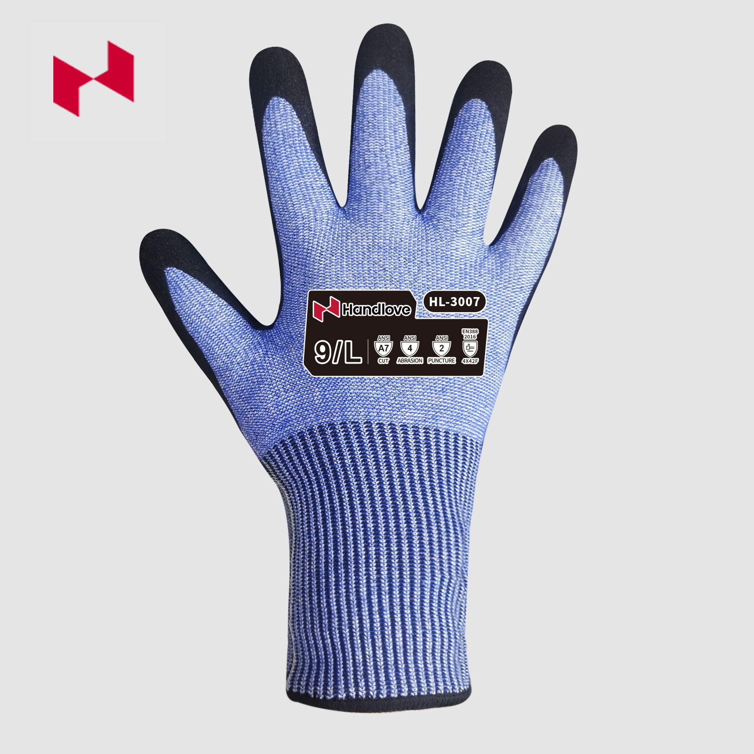 13G A7 Cut Resistant Steel Fiber Knitted Nitrile Sandy Gloves